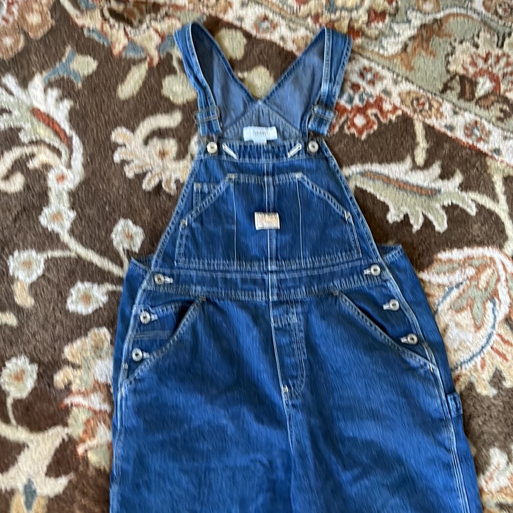 Old Navy Outlet denim bib overalls sz small EUC